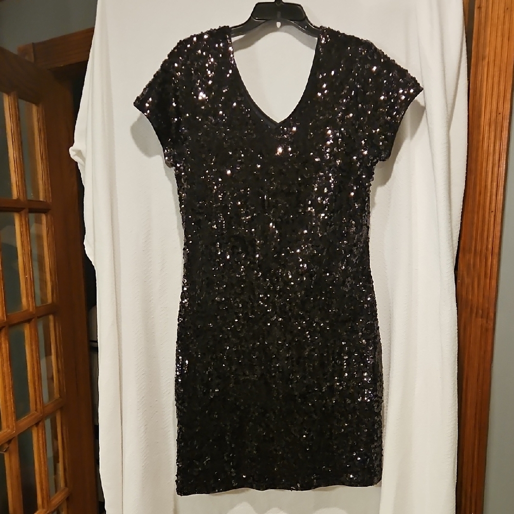 Elegant Black Sequin Dress